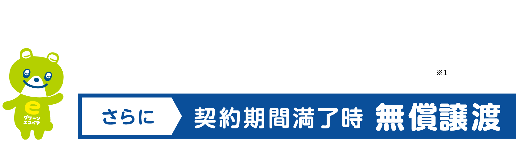 太陽光発電システム+蓄電池 さらに契約期間満了時無償譲渡
